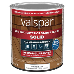 Valspar 136186 1 qt. White Base One-Coat Solid Exterior Wood Stain & Sealer VL1028088-14