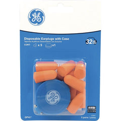 GE Bullet Shaped Earplugs, 5 Pairs (with case), Noise Reduction Earplugs, 32 dB NRR, Uncorded Soft Polyurethane Safety Earplugs GP427 (11-Pack)