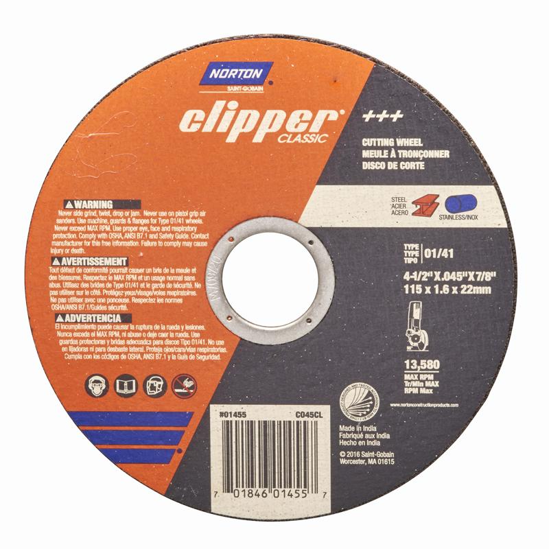 NORTON CLIPPER 70184601455 WHEEL CUTOFF 4.5IN