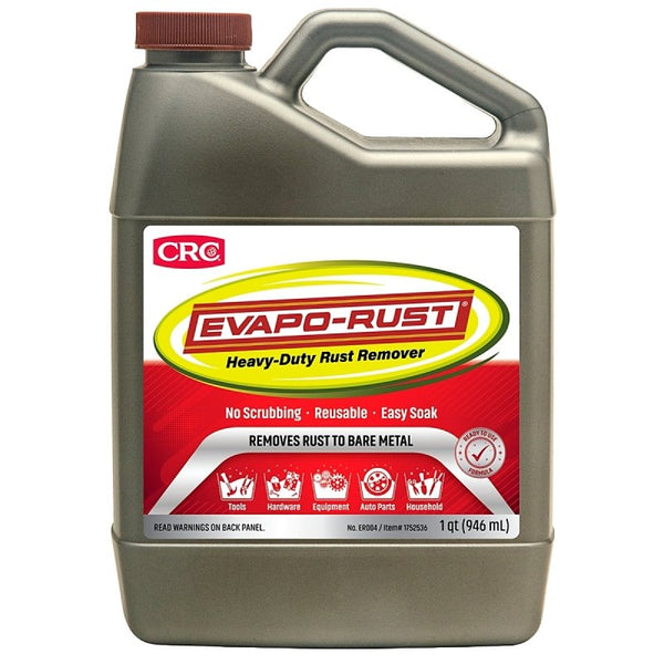 CRC Evapo-Rust, Heavy-Duty Rust Remover, Reusable, Acid-Free, Non-Corrosive, Water-based, 32 oz, Removes Rust to Bare Metal ER004