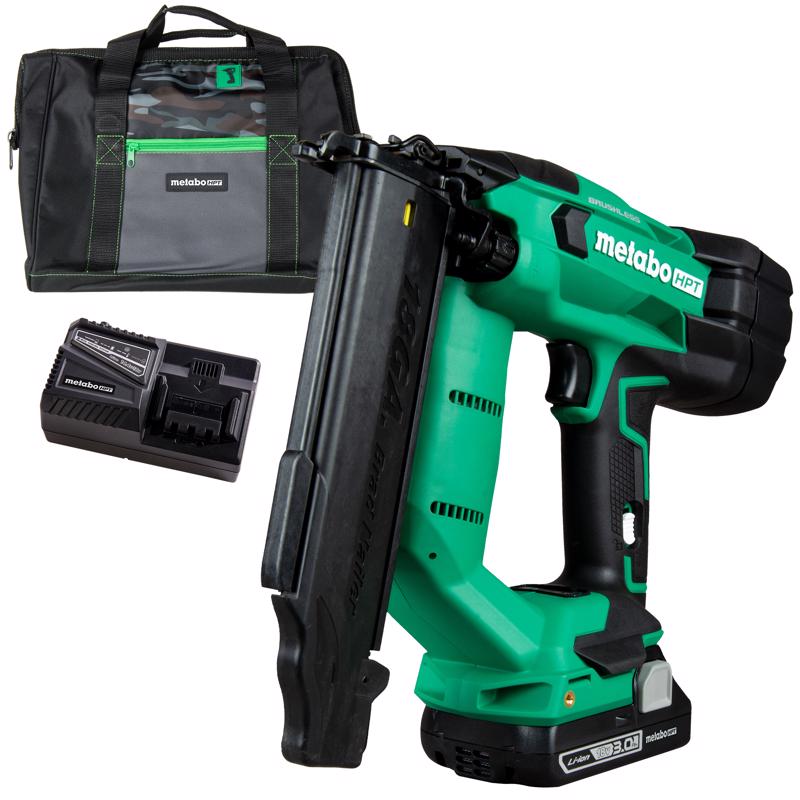Metabo HPT 18V MultiVolt Brushless Compact Cordless Brad Nailer Kit, 18 Gauge Cordless Nailer with 2.0Ah Lithium Ion Battery, Drives 5/8" to 2" Brad Nails, Lifetime Warranty NT1850DFT