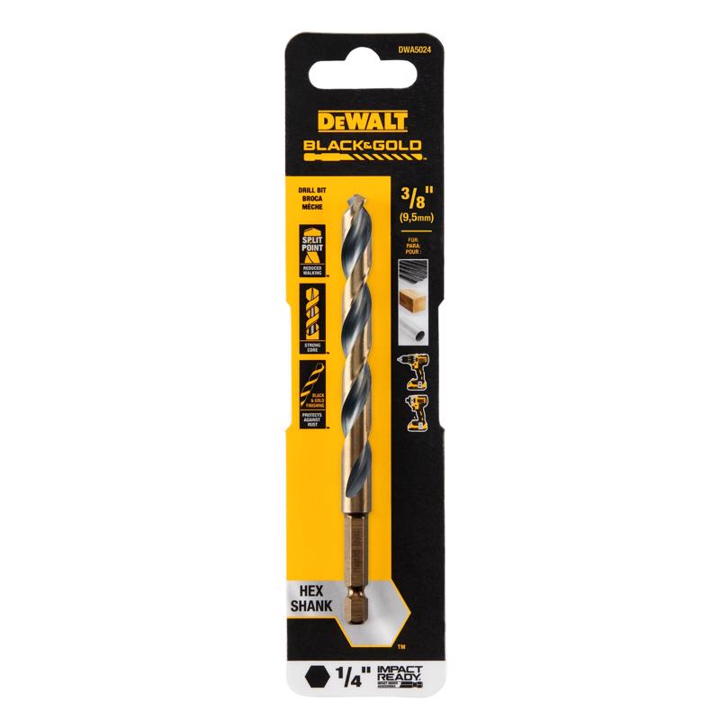 Dewalt 3/8In Black & Gold Impact Ready Metal Drill Bit