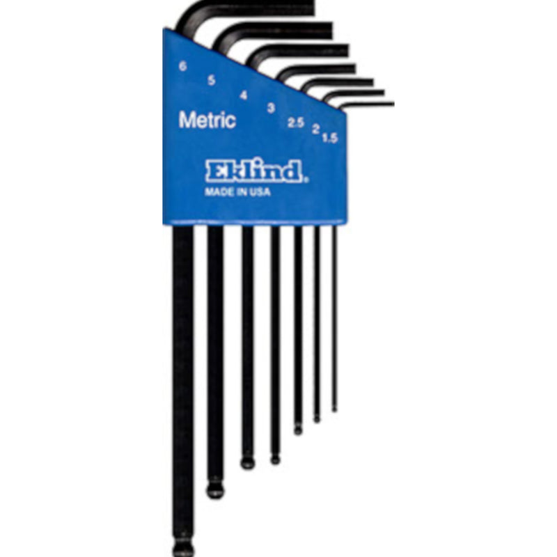 Eklind Tool Ball Hex-L 1.5 to 6 Metric Long Arm Balldriver Hex Key Set Multi-Size in. 7 pc.