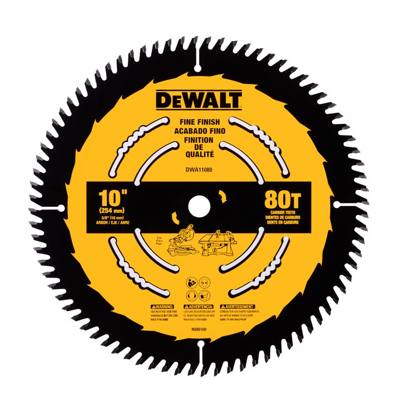 DEWALT Table Saw Blade, 10 inch, 80 Tooth, Fine Finish, Ultra Sharp Carbide (DWA11080)