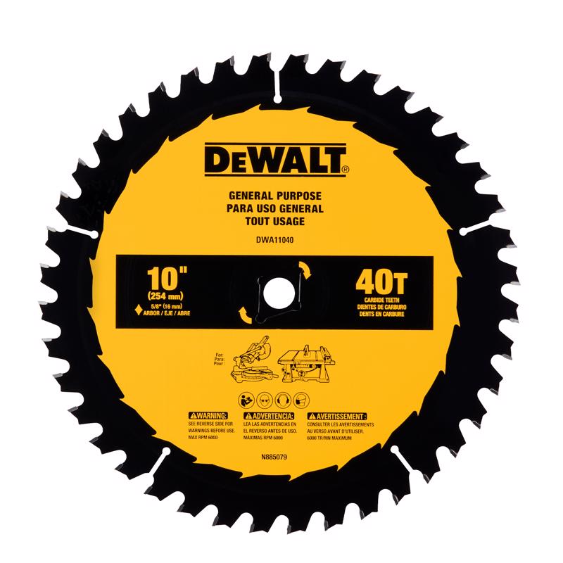 DEWALT Table Saw Blade, 10", 40 Tooth, with Fine Finish, Ultra Sharp Carbide (DWA11040)