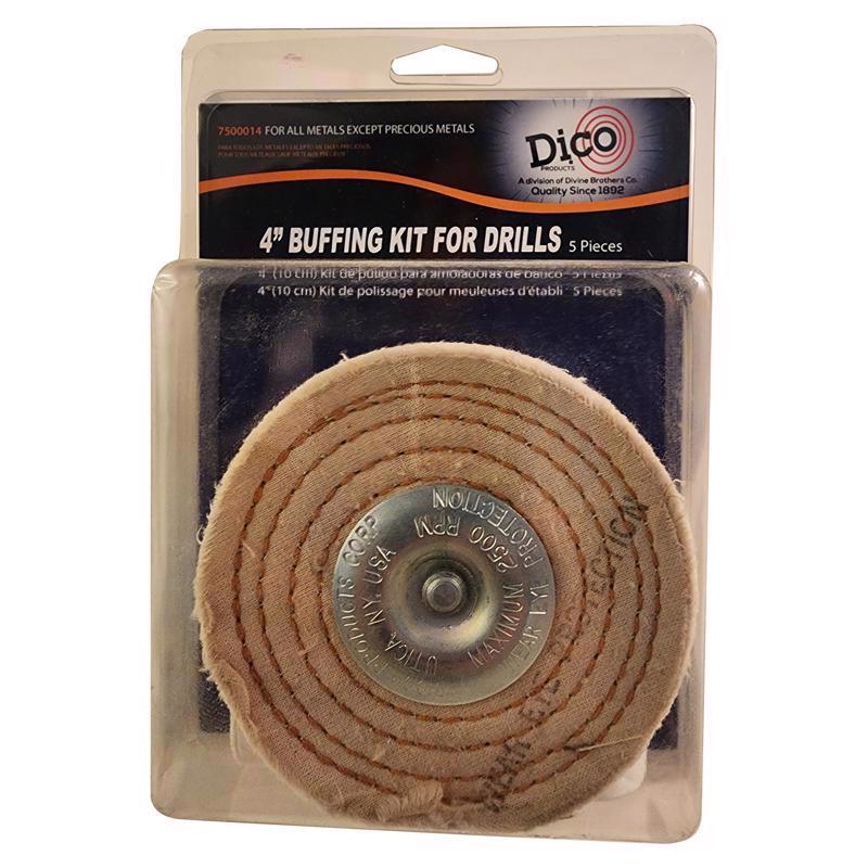 Dico 4 in. Buffing Kit with (2) Buffing Wheels & (3) Compounds - 1 Each