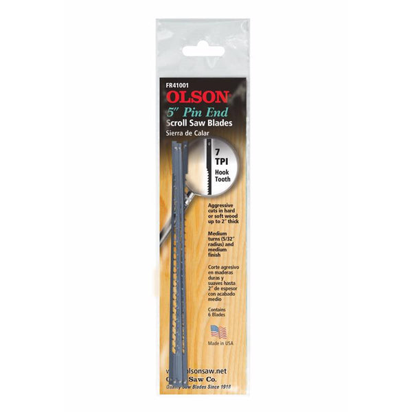 Olson Saw SC41101 Pin End Scroll Saw Blade, 15 TPI Regular