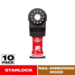Diablo Amped Demo Demon Starlock Carbide Teeth Oscillating Blade for Nail-Embedded Wood - 1-1/4" Cutting Width, 1-3/4" Cutting Depth, 10-Pack - DOS125CW10