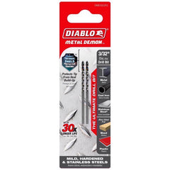 Diablo Metal Demon Drill Bits for Mild, Hardened and Stainless Steels - 3/32-Inch Diameter, CYL Shank, 2.2-Inch Length, 2-Pack - DMD332JP2