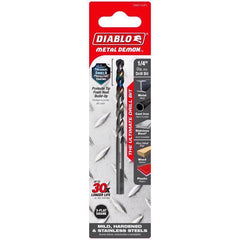 Diablo Metal Demon Drill Bit with Thermal Shield Protective Coating for Mild, Hardened and Stainless Steel - 4" Length, 1/4" Dia., 3-Flats Shank - DMD14JP1
