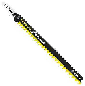 Bosch T367XHM1 5-7 TPI Carbide Edge T-Shank Jig Saw Blades for All Purpose (1 Piece), 5-3/16"