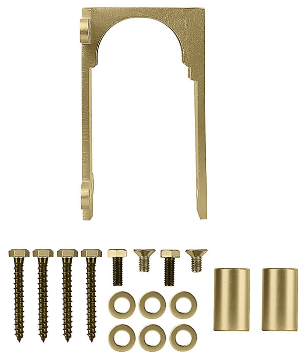 National Hardware N700-116 Interior Sliding Barn Door Hardware Bypass Bracket, 3 5/8 in x 5 1/32 in x 2 3/4 in, Brushed Gold