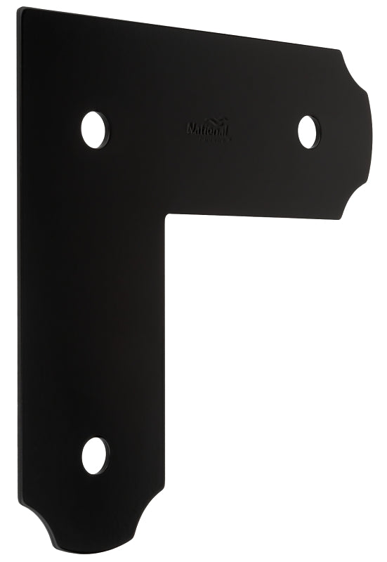 National Hardware N800-014 Decorative L Strap Outdoor Reinforcement Hardware Accents Brackets and Bracers for Pergolas Gazebos Garden Arches and Raised Garden Beds, 3 X 8 1/4 X 8 1/4, Hartley, Black (8-Pack)