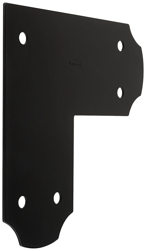 National Hardware 1178BC 5" x 11-1/4" x 11-1/4" Hartley L-Strap - Black N800-015 (4-Pack)