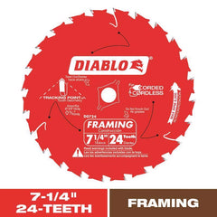 Freud Diablo D0724A 7-1/4in 24T ATB Framing Saw Blade 5/8in & Diamond Knockout Arbor
