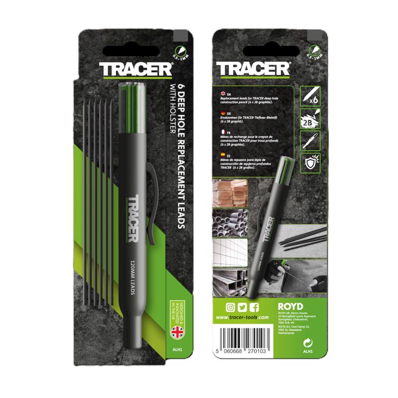 Tracer 6x Replacement Lead Dispenser (including 4x 2B Dark Graphite Replacement Leads and 2x Yellow Alternative Leads)