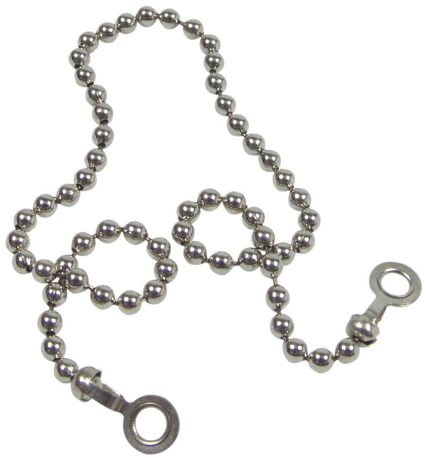 Danco, Inc. 80039 Stopper Bead Chain, 15 in L, Stainless Steel, Chrome Plated, Replacement
