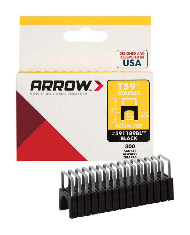 Arrow Fastener 591189BL 5/16" X 5/16" Black T59 Staples