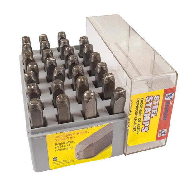 C.H. Hanson 1/8 in. Steel Gray A-Z Letter Stamp Set Nail-On 20200