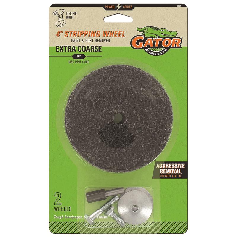Gator 4" Drill Mounted Stripping Wheel, Silicon Carbide, Extra Coarse Grit