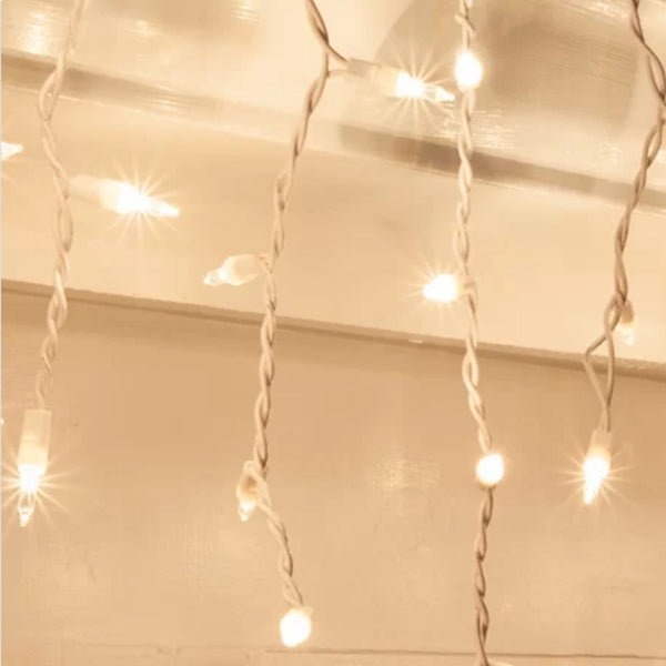 Hometown Holidays 1762-22/12 Icicle Light Set, 2.5 V, 100-Lamp, Clear Light, 7 ft L 00051/1762-22