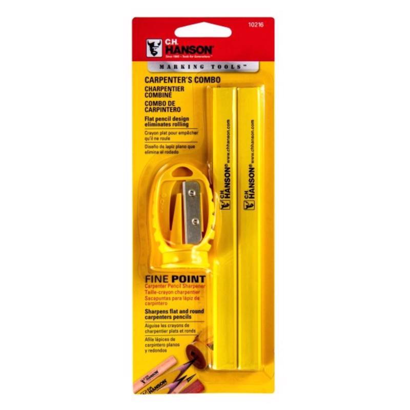 2 Carpenter Pencils With 1 Carpenter Pencil Sharpener