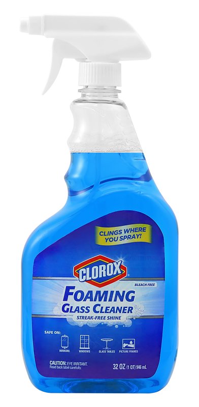 Clorox Foaming Glass Cleaner Trigger Spray | All Purpose Window And Glass Cleaner | Streak|Free, No|Drip Formula Glass Cleaners For The Home Or Office, 32 Ounces BBP0080