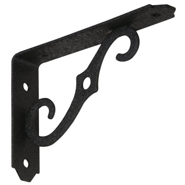 National Mfg. N229393 Ornamental Shelf Bracket 5-Inch x 3-1/2 Inch, Antique Black