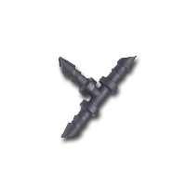 Raindrip R307CT 5-Count 1/4-Inch Double Barbed Tee, Black