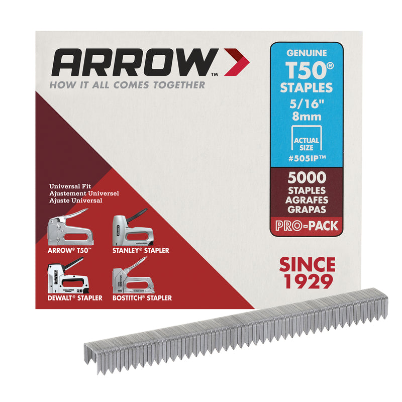 Arrow Fastener 505IP 5/16" T50 Staples 5000 Count