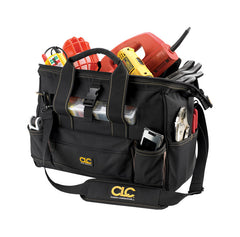 Custom Leathercraft CLC Tool Works 1534 Tool Bag, 8 in W, 11 in D, 16 in H, 25 -Pocket, Polyester, Yellow