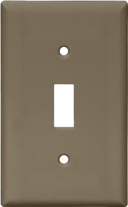 EATON Wiring 5134B Standard Size Nylon 1-Gang Toggle Switch Wallplate, Brown 5134B-BOX