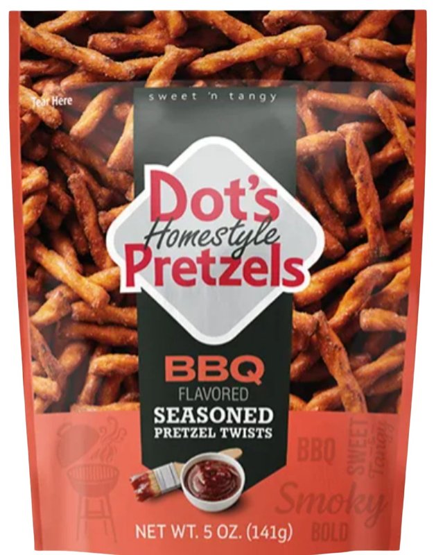 DOT'S HOMESTYLE PRETZELS BBQ Seasoned Pretzel Twists, 5 oz bag