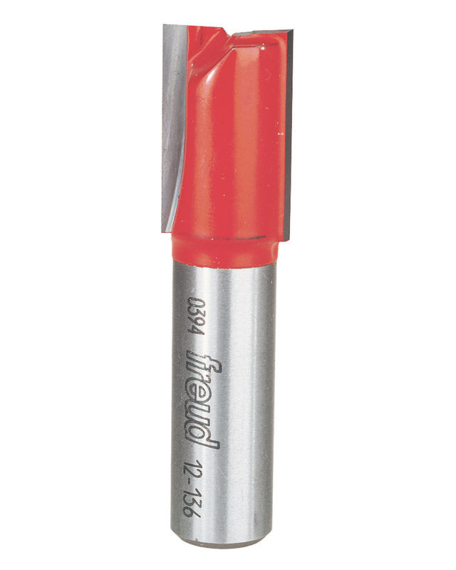 Tools & More Freud 12-136 5/8-Inch Diameter by 1-Inch Double Flute Straight Router Bit with 1/2-Inch Shank Style: 5/8-Inch Diameter by 1-Inch Double Flute Straight Router Bit Model: 12-136