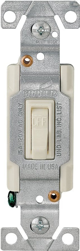 Cooper Wiring Devices 10-Pack 15-Amp 120-Volt Single Pole Toggle Light Switch, Ivory 1301-7V/10
