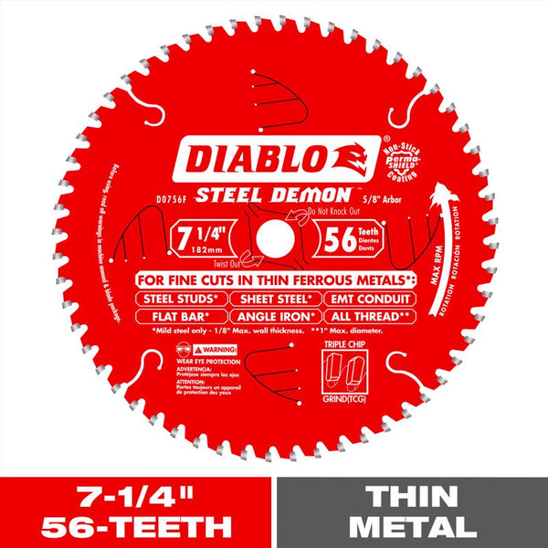 Freud Diablo Cutting Saw Blade D0756N