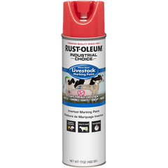 Rust-Oleum 383005 Livestock Marking Spray Paint, 17 oz, Fluorescent Red