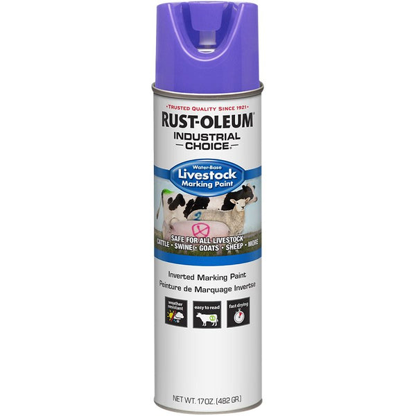 Rust-Oleum 383021 Livestock Marking Spray Paint, 17 oz, Fluorescent Purple