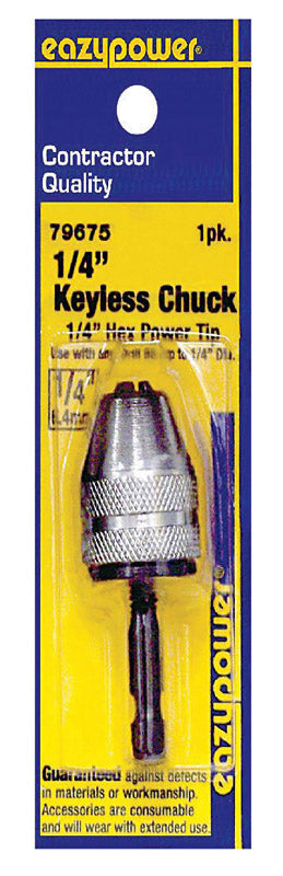 Eazypower 1/4 in. in. Keyless Chuck Adapter 1/4 in. Hex Shank 1 pc.