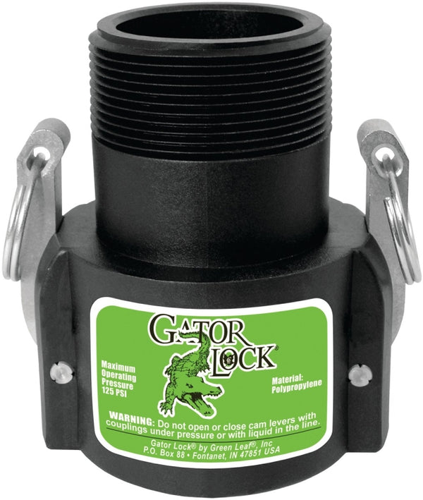 Green Leaf GLP 200 B NL Series Polypropylene Gator Lock Cam Lever Coupling, Non-Locking, 2 Inc Female Coupler/Male Thread 200B/GLP200BNL (2-Pack)