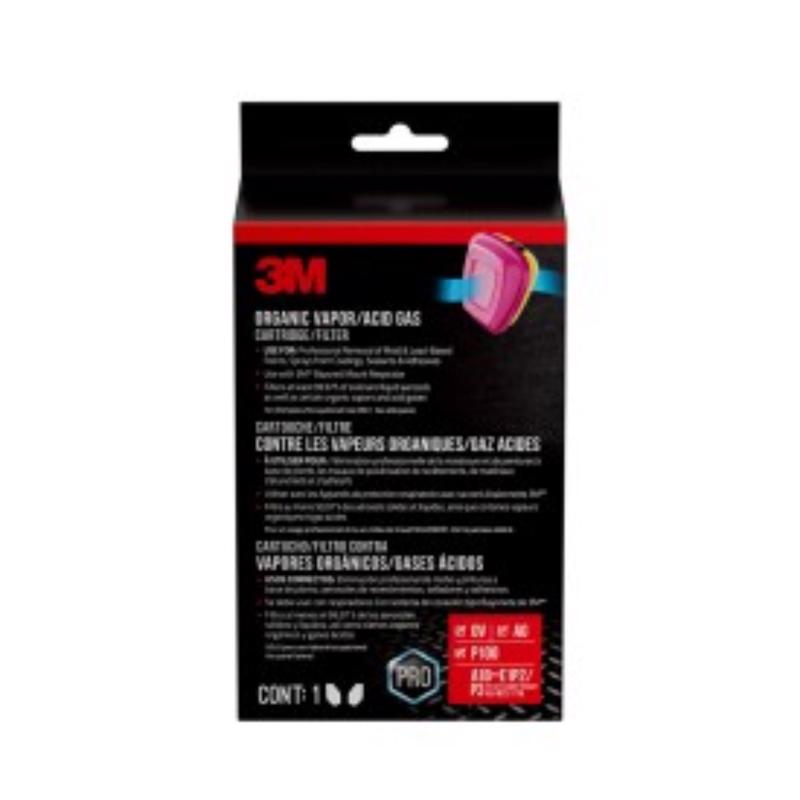 3M Replacement Cartridges for Multi-purpose Respirator, 60923H1-DC, 1-Pair