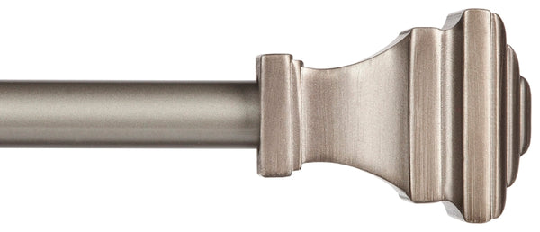 Kenney 5/8" Fast Fit Milton Easy Install Curtain Rod, Pewter, 66"-120" KN75245