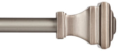 Kenney 5/8" Fast Fit Milton Easy Install Curtain Rod, Pewter, 66"-120" KN75245