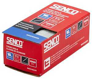 SENCO M001002R Finish Nail | Straight Strip | 16 GA | 1-1/4" Inch Length | Galvanized | 1,000 Count