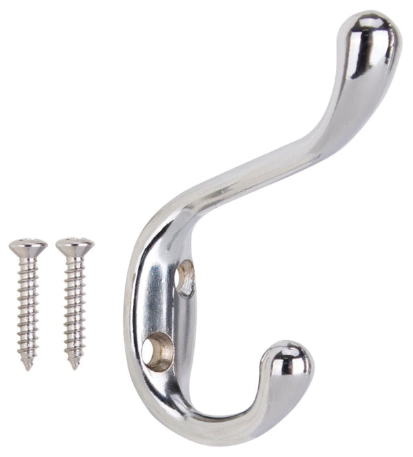 Manufacturers Direct H6271007CH-PS Heavy Duty Coat and Hat, 2 Hooks, 3-3/8 in H