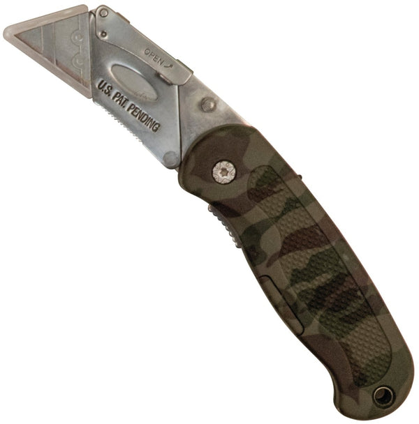 Sheffield 12131 Cammo Utility Knife, Quick Change Utility Knife Blades, Lock Back Release, Lightweight ABS Handle, Box Cutter with 6 Blades