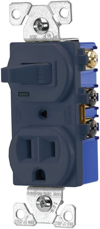 Eaton Cooper Wiring TR274B Switch/Outlet Combo, Brown