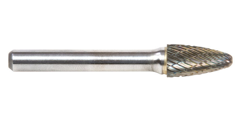Forney 60125 Tungsten Carbide Burr with 1/4-Inch Shank, Tree Radius, Dark Grey, 3/8-Inch