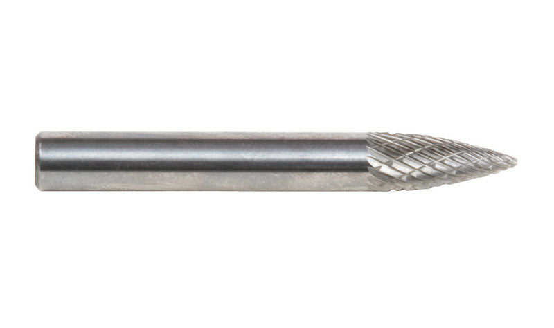 Forney 60126 Tungsten Carbide Burr with 1/4-Inch Shank, Tree Pointed, 1/4-Inch,Dark Grey