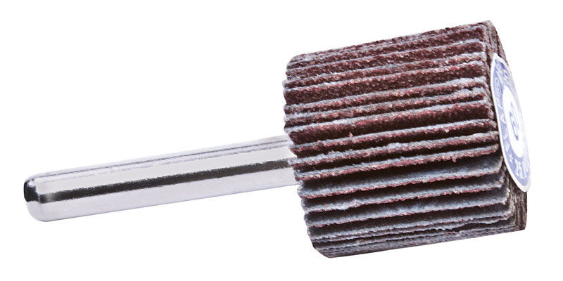 Forney 60190 Mounted Flap Wheel with 1/4-Inch Shank, 1-Inch-by-1-Inch, 60-Grit